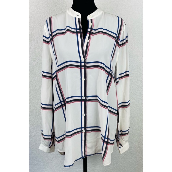 EQUIPMENT • Henri Plaid Silk Long Sleeve Button-Down Shirt, XS - Picture 4 of 13